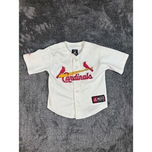 Majestic St Louis Cardinals Pujols 5 Baseball Jersey White Red Youth Size 5/6